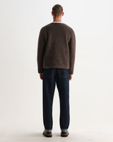 wax london men's MARTY JACKET BOBBLE WOOL DUSTY BROWN