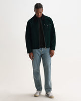 wax london men's Mason - Dark Green Peached Canvas Work Jacket