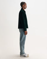wax london men's Mason - Dark Green Peached Canvas Work Jacket
