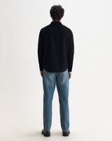 wax london men's Shelly - Navy And Black Check Dobby Cotton Shirt