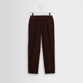 Tyne - Dark Brown Cotton Poplin Loose Fit Trousers