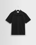 Atwood - Black Textured Organic Cotton Polo Shirt