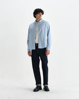 wax london men's Caspian - Pale Blue Cotton Oxford Shirt