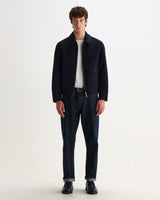 wax london men's Hamblin - Navy Double-Faced Wool Check Jacket