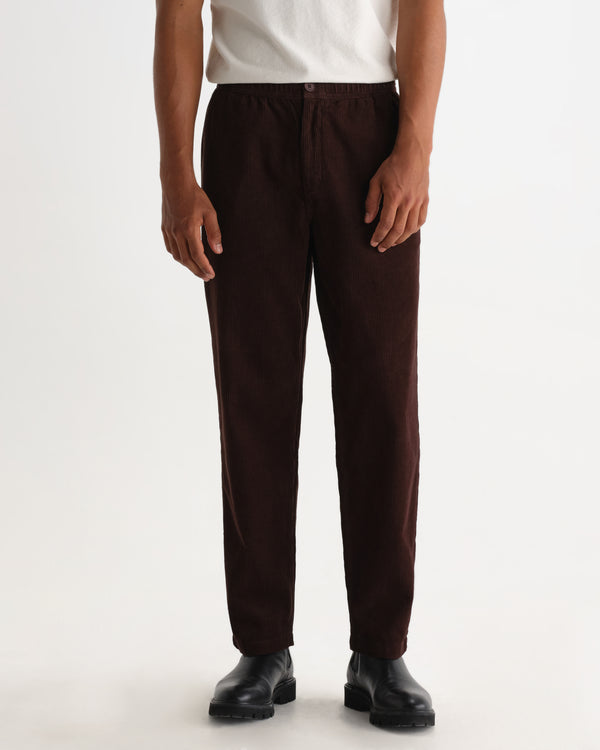 wax london men's Kurt - Dark Brown Cotton Corduroy Trouser