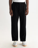 wax london men's Malham - Navy Wool Blend Trouser