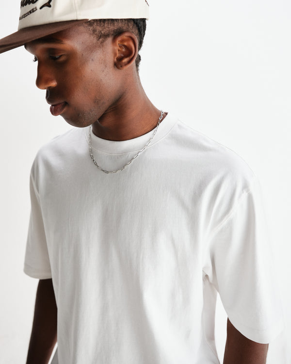 wax london men's Milton - White Organic Compact Cotton T-Shirt
