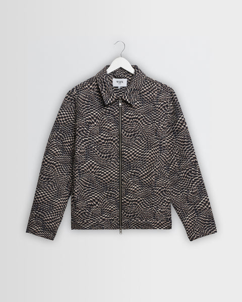 Park - Navy And Brown Wave Jacquard Jacket