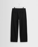 wax london men's Piper - Black Wool Blend Twill Trouser
