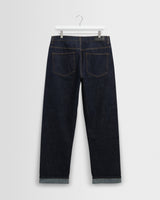 wax london men's Russell - Rinse Wash Selvedge Straight Fit Denim Jeans