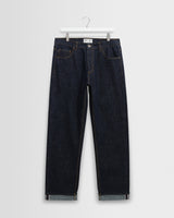 wax london men's Russell - Rinse Wash Selvedge Straight Fit Denim Jeans