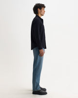 wax london men's Shelly - Navy And Black Check Dobby Cotton Shirt