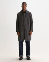 wax london men's Stan - Navy And Brown Double Face Car Coat