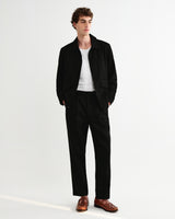 wax london men's Strand - Black Cotton Tencel Twill Jacket