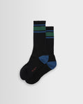 Thorpe - Black And Bright Blue Branded Stripe Socks