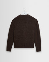 wax london men's Walker - Chocolate Brown Fluffy Wool Knit Cardigan