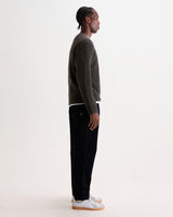 wax london men's Wilde - Charcoal Fluffy Wool Crewneck