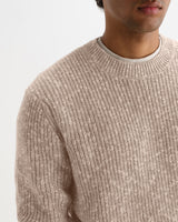 wax london men's Wilde - Natural Fleck Rib Wool Crewneck