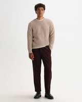 wax london men's Wilde - Natural Fleck Rib Wool Crewneck