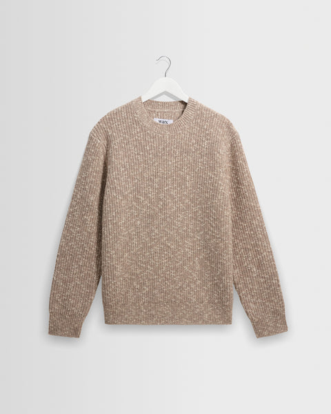 Wilde - Natural Fleck Rib Wool Crewneck