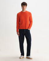 wax london men's Wilde - Orange Fluffy Wool Crewneck