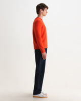 wax london men's Wilde - Orange Fluffy Wool Crewneck
