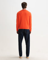 wax london men's Wilde - Orange Fluffy Wool Crewneck