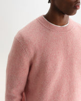 wax london men's Wilde - Pale Pink Fluffy Wool Crewneck