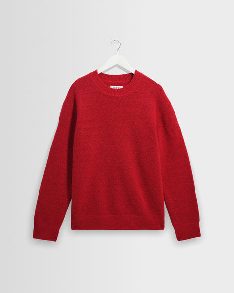 Wilde - Red Fluffy Wool Crewneck